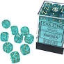 Borealis Teal/gold 12mm d6 Luminary Dice Block (36 Dice) chx27985
